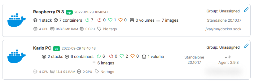 Portainer environments